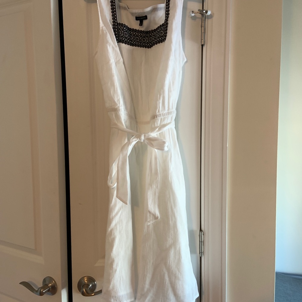 NWT Talbots White Cotton Gauze Fit and Flare Dress